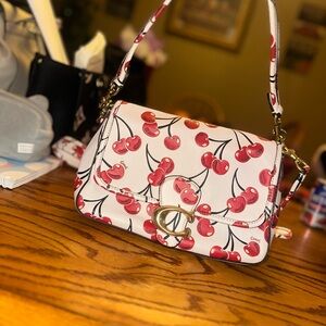 Coach Soft Tabby Shoulder Bag with Cherry Print CA110